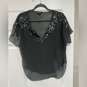 Grey Express Sequin Top